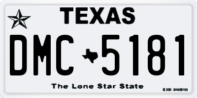 TX license plate DMC5181