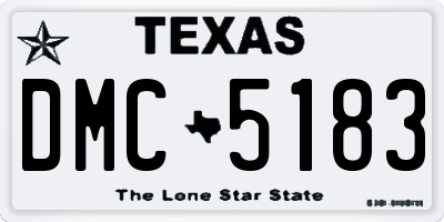 TX license plate DMC5183