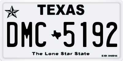 TX license plate DMC5192