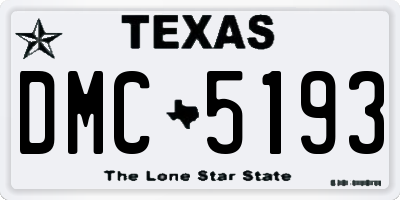 TX license plate DMC5193