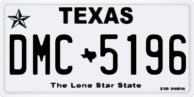 TX license plate DMC5196