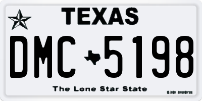 TX license plate DMC5198