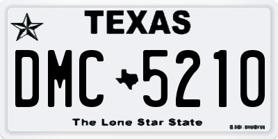 TX license plate DMC5210