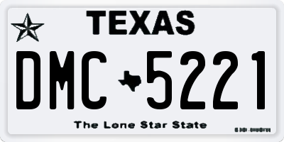 TX license plate DMC5221