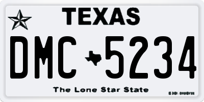 TX license plate DMC5234
