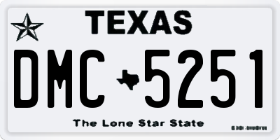 TX license plate DMC5251