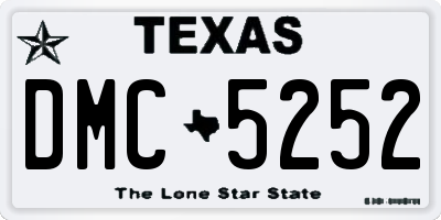 TX license plate DMC5252