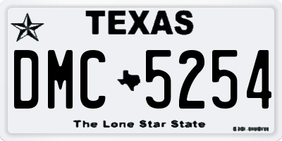 TX license plate DMC5254
