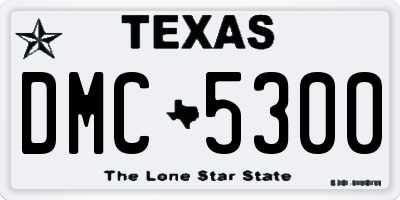 TX license plate DMC5300