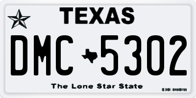TX license plate DMC5302