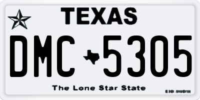 TX license plate DMC5305