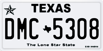 TX license plate DMC5308
