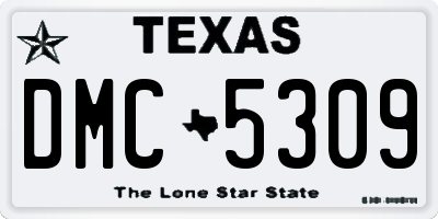 TX license plate DMC5309