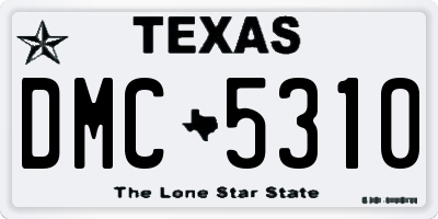 TX license plate DMC5310