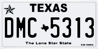 TX license plate DMC5313