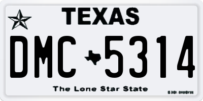 TX license plate DMC5314