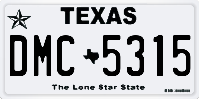 TX license plate DMC5315