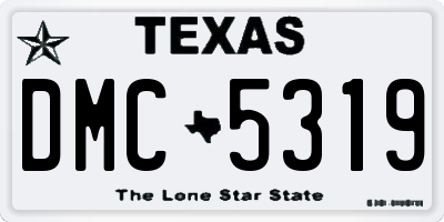 TX license plate DMC5319