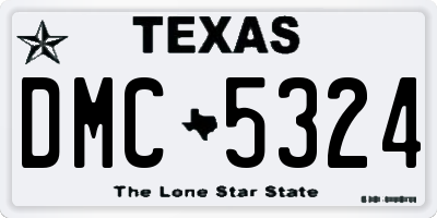 TX license plate DMC5324