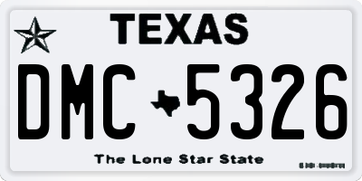 TX license plate DMC5326
