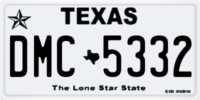 TX license plate DMC5332