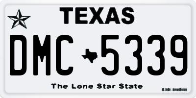 TX license plate DMC5339