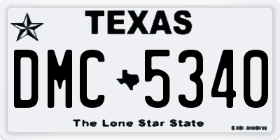 TX license plate DMC5340