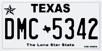 TX license plate DMC5342