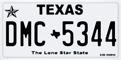 TX license plate DMC5344