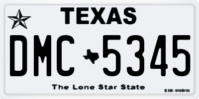 TX license plate DMC5345