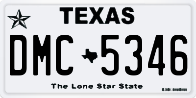TX license plate DMC5346