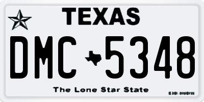 TX license plate DMC5348