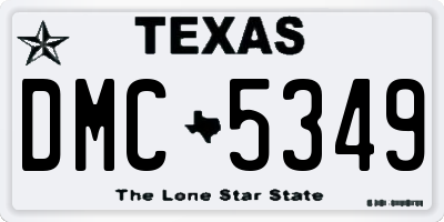 TX license plate DMC5349