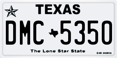 TX license plate DMC5350