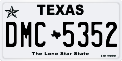 TX license plate DMC5352