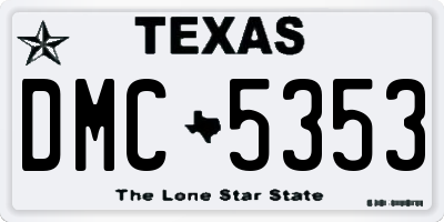 TX license plate DMC5353