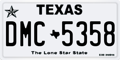 TX license plate DMC5358