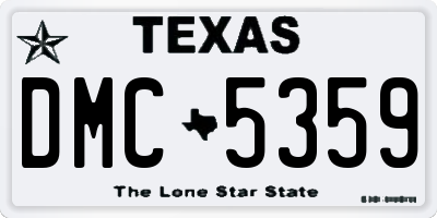 TX license plate DMC5359