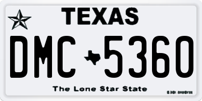 TX license plate DMC5360