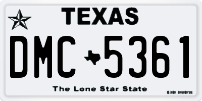 TX license plate DMC5361