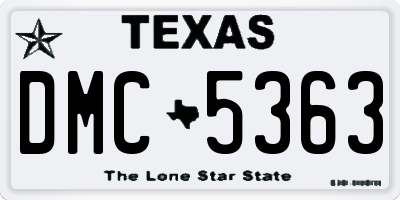 TX license plate DMC5363