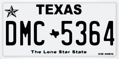 TX license plate DMC5364