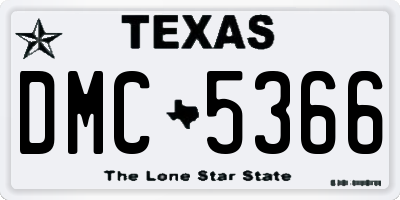 TX license plate DMC5366