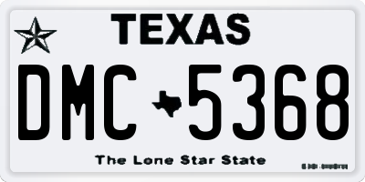 TX license plate DMC5368