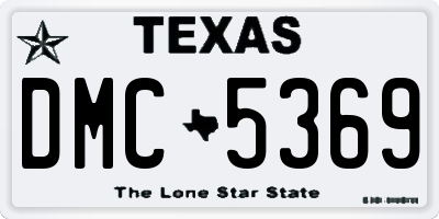 TX license plate DMC5369