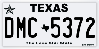 TX license plate DMC5372
