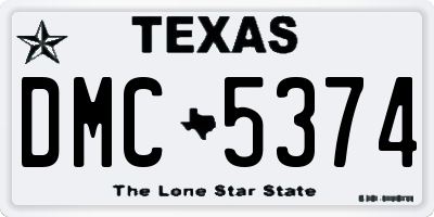 TX license plate DMC5374