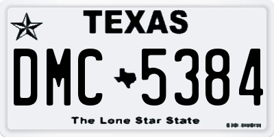 TX license plate DMC5384