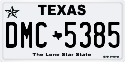 TX license plate DMC5385