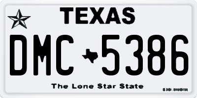 TX license plate DMC5386